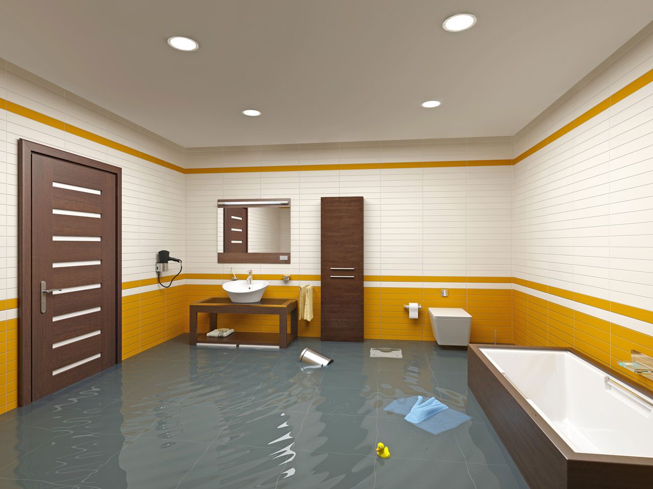 flooded bathroom